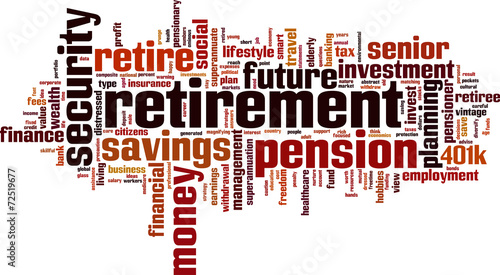Retirement word cloud concept. Vector illustration