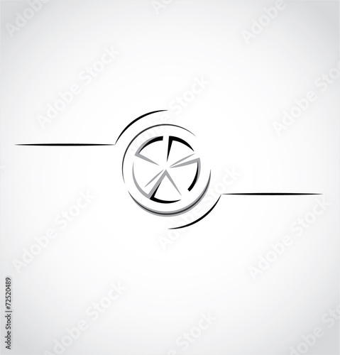 The silhouette of the wheel