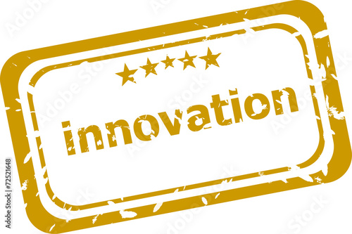 innovation on rubber stamp over a white background