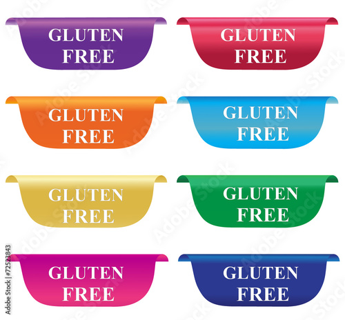 Gluten free, tag, label, badge, sign, horizontal