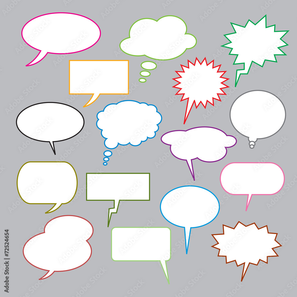 Collection of vector speech bubbles for comics Collection of vector speech bubbles for comics