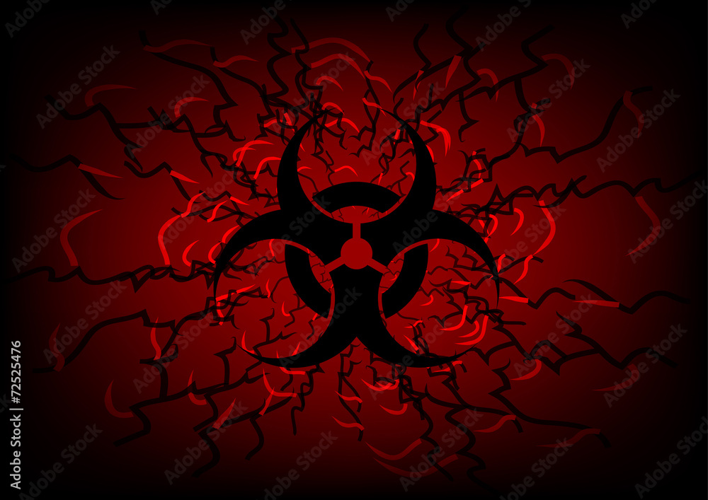 biohazard symbol on dark red background Stock Vector | Adobe Stock