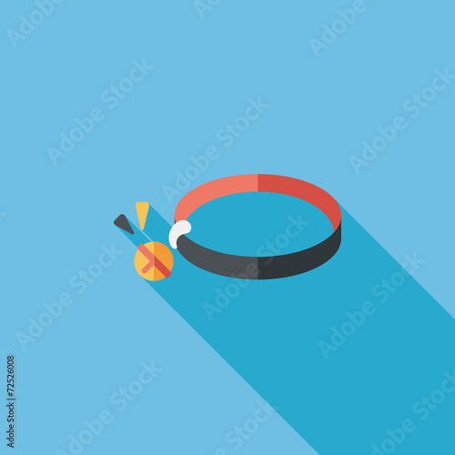 Pet dog chains flat icon with long shadow,eps10