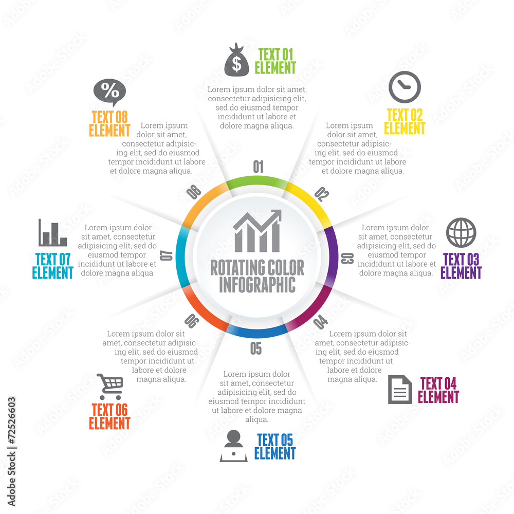 Naklejka premium Rotating Color Infographic