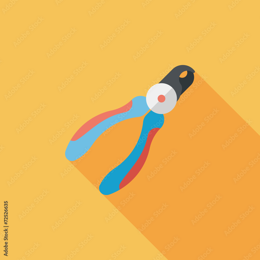 Pet nail clippers flat icon with long shadow, eps10
