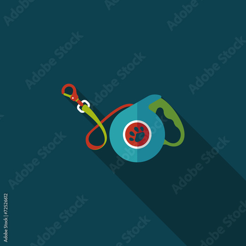 Pet dog lead flat icon with long shadow,eps10