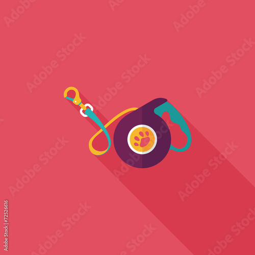 Pet dog lead flat icon with long shadow,eps10
