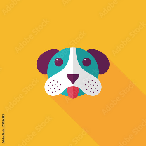 Pet dog flat icon with long shadow, eps10