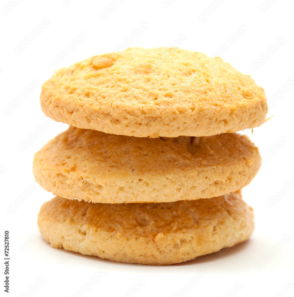 almond biscuits isolated on white