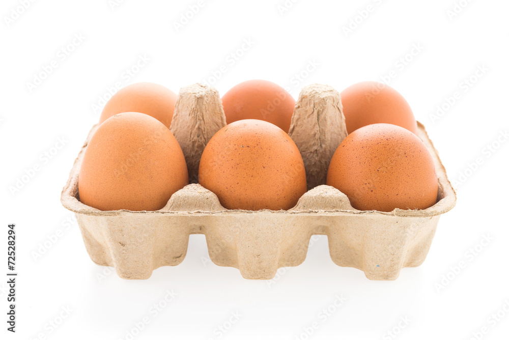 Eggs isolated on white background