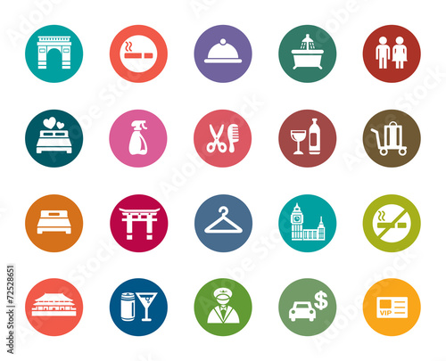 Hotel and Tourism Color Icons