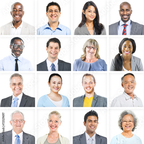 Business People Corporate Set of Faces Concepts photo