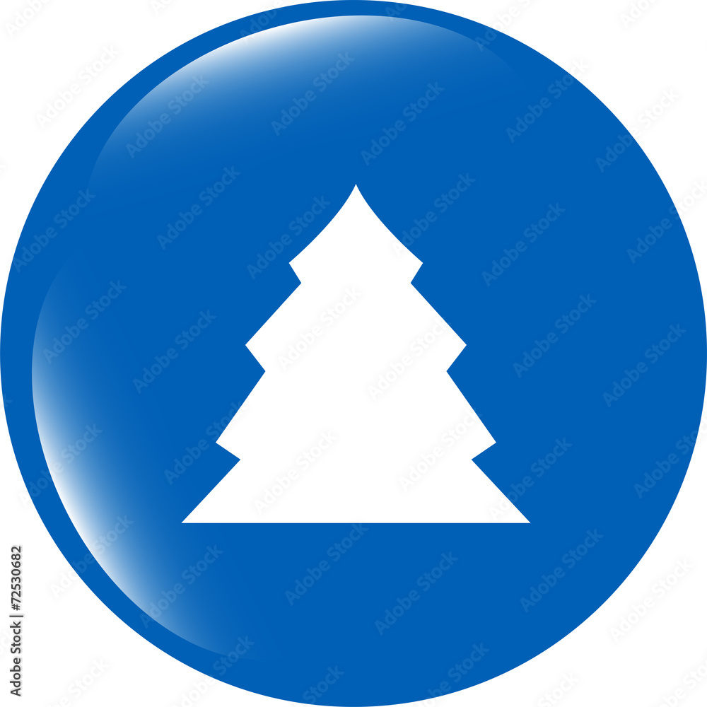 button with christmas tree on it isolated on white background button with christmas tree on it isolated on white background