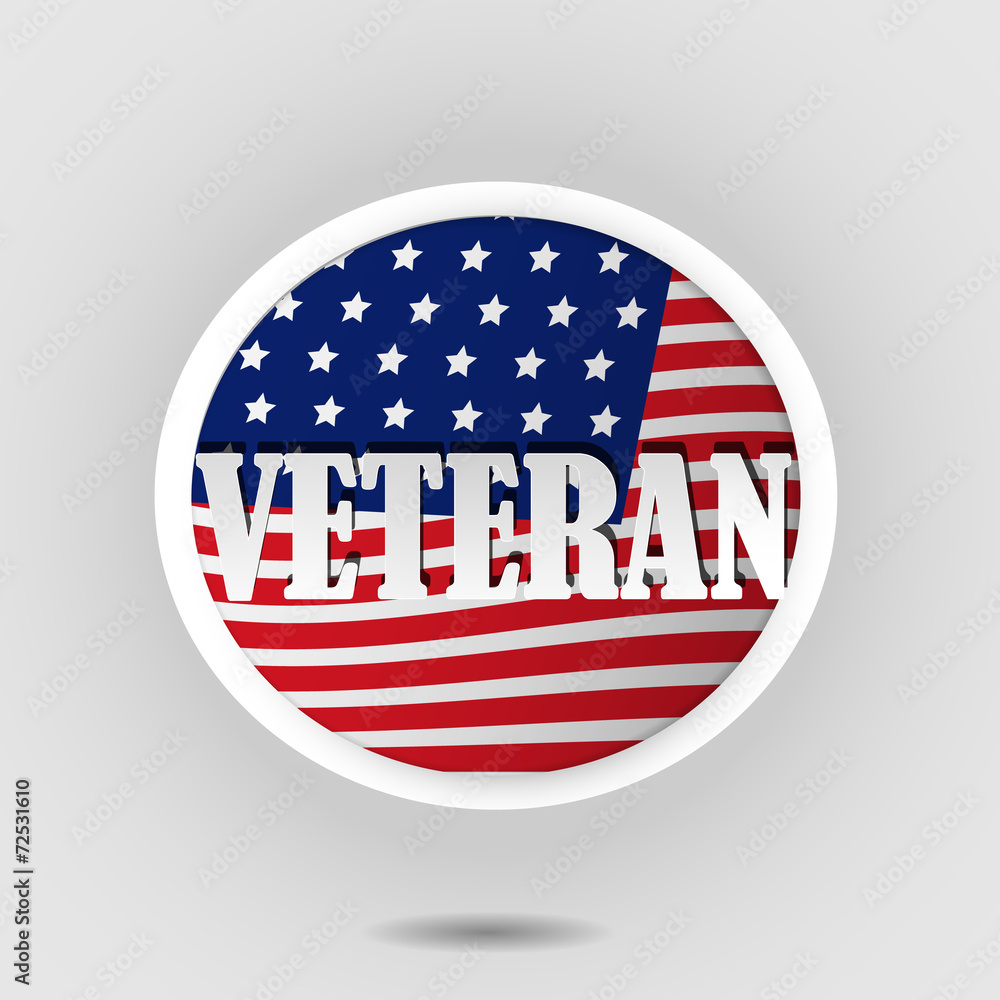 Veteran badge with USA flag Background Veteran badge with USA flag Background