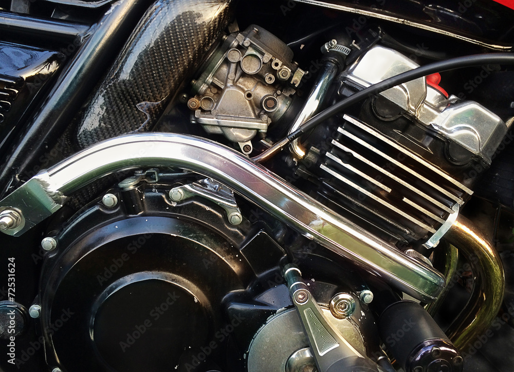 Obraz premium Motorcycle engine closeup