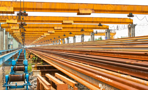 Steel pipes on the rack