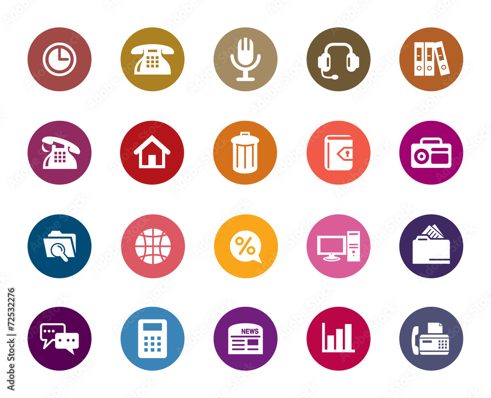 Business and Communication Color Icons Business and Communication Color Icons