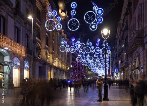 Christmas decorations in Barcelona, Spain