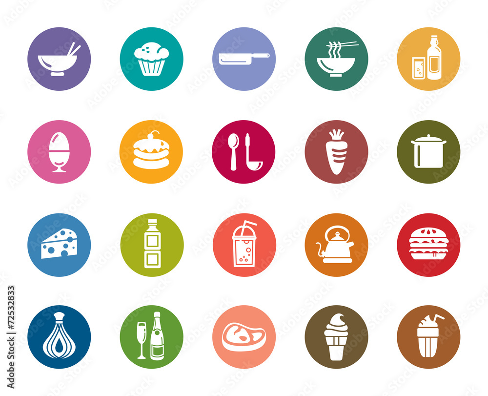 Food and Drinks Color Icons Food and Drinks Color Icons