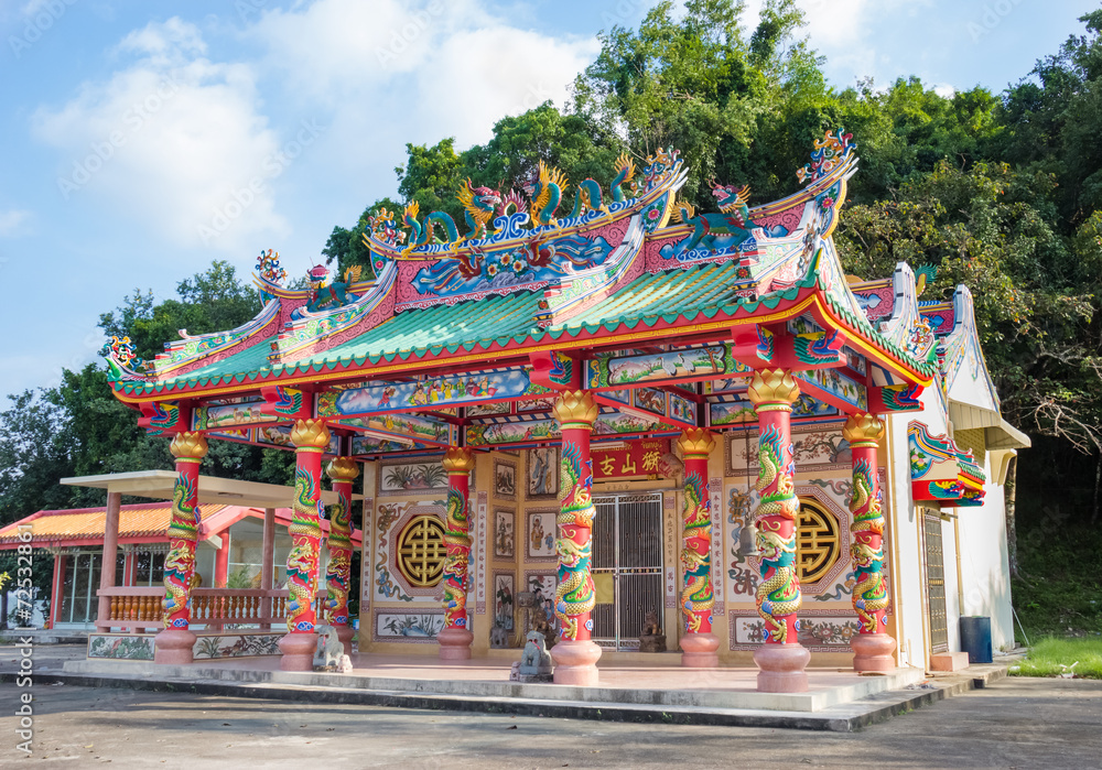 colorful chinese temple,chanthaburi, Thailand