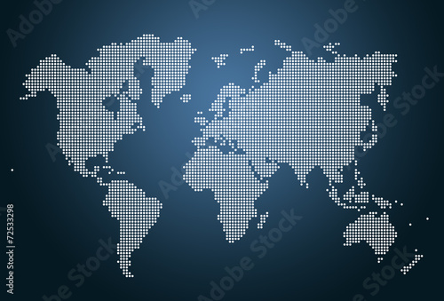 Image of modern optimally dotted world map illustration