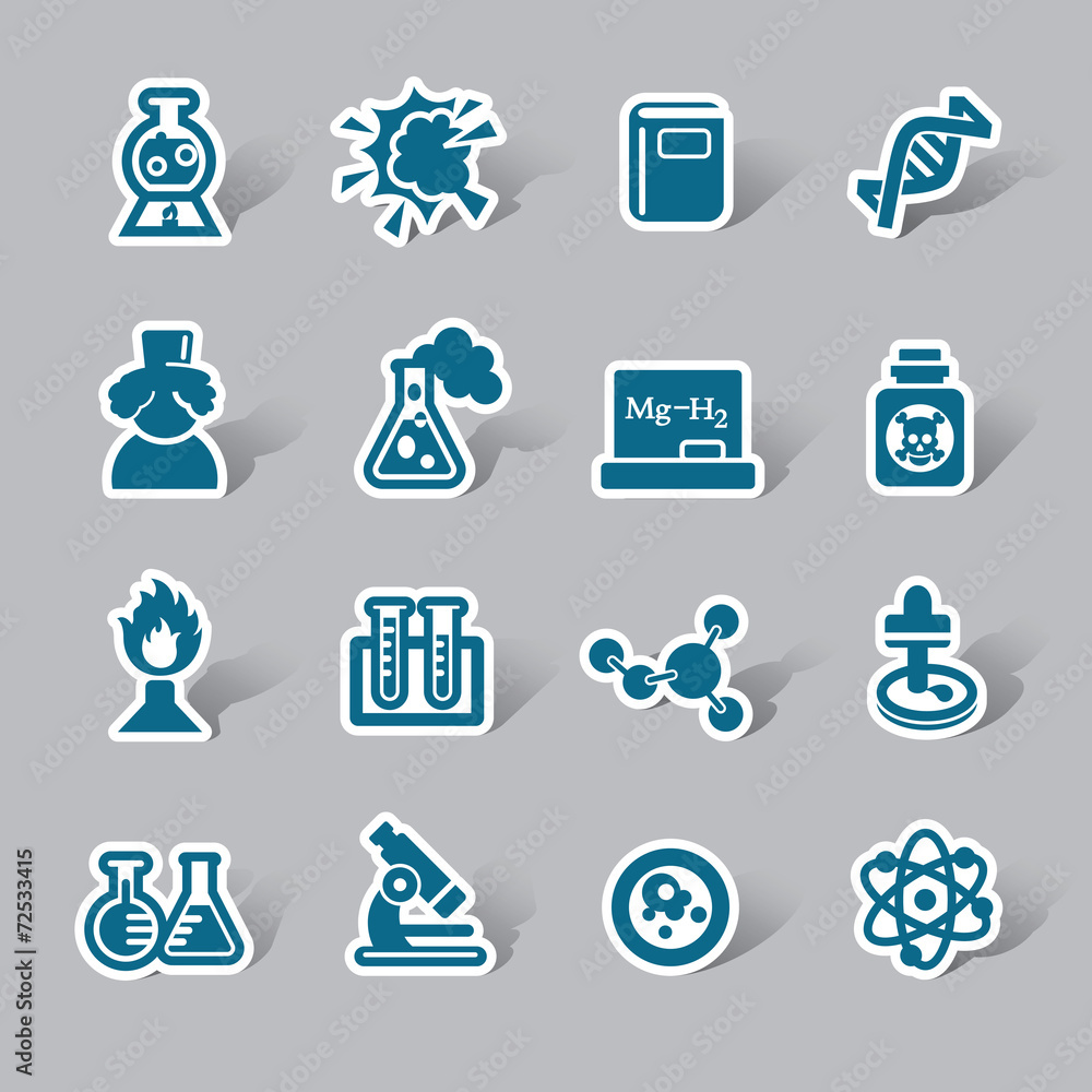 Science and Chemistry Color Icon Label Science and Chemistry Color Icon Label