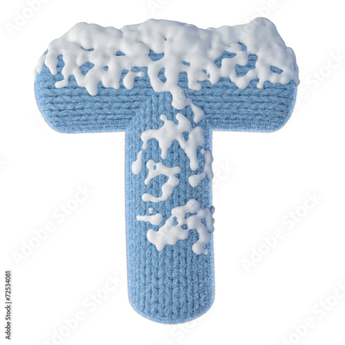 Wallpaper Mural T letter made of wool covered  with snow Torontodigital.ca