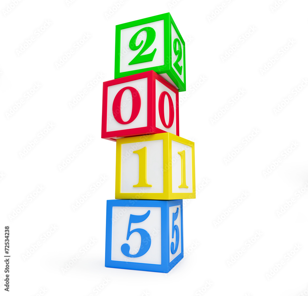 alphabet box 2015 new year's isolated on a white background alphabet box 2015 new year's isolated on a white background