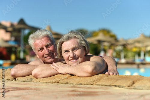 Senior couple in pool © aletia2011