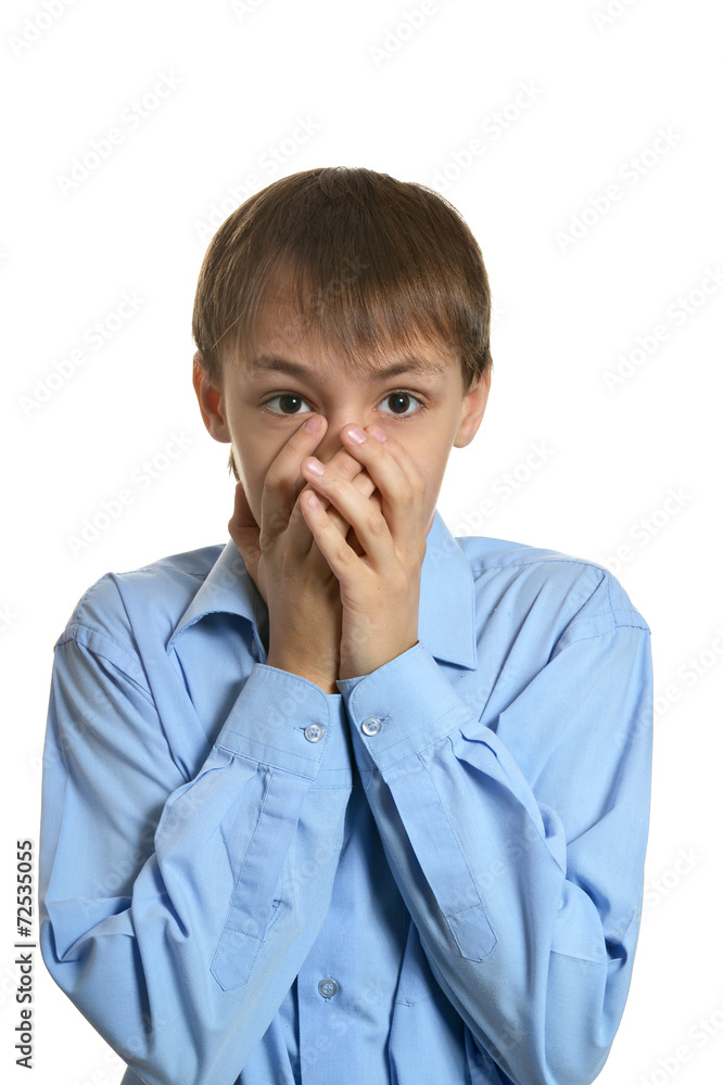 Surprised young boy isolated Surprised young boy isolated