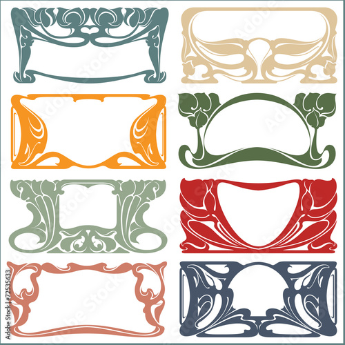 Vector vintage plant labels on different versions