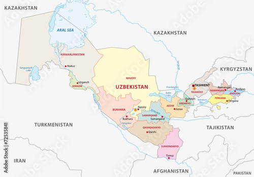 uzbekistan administrative map