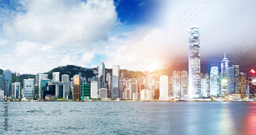 Canvas Print From day to night in Hong Kong