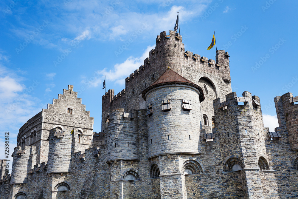 Gravensteen castle in Flemish region of Belgium