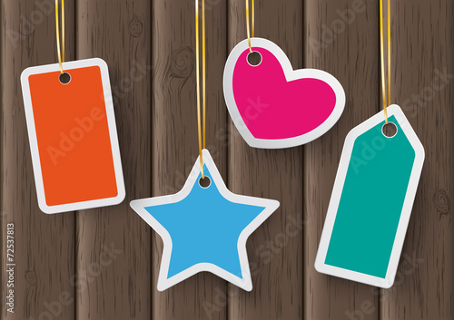 Colored Price Sticker Wooden Board PiAd