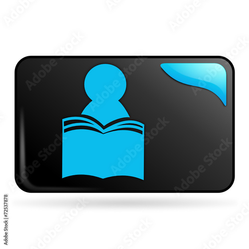 journaux presse sur bouton web rectangle bleu