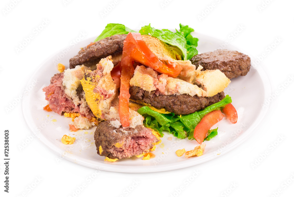 Pieces of hamburger. Pieces of hamburger.