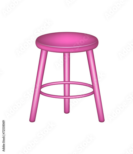 Retro stool in pink design
