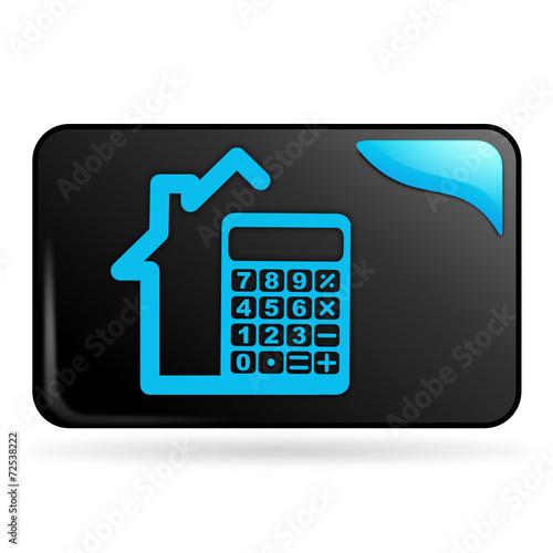 simulateur immobilier  sur bouton web rectangle bleu