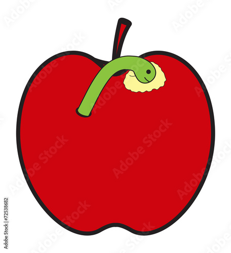 Worm Eating Apple