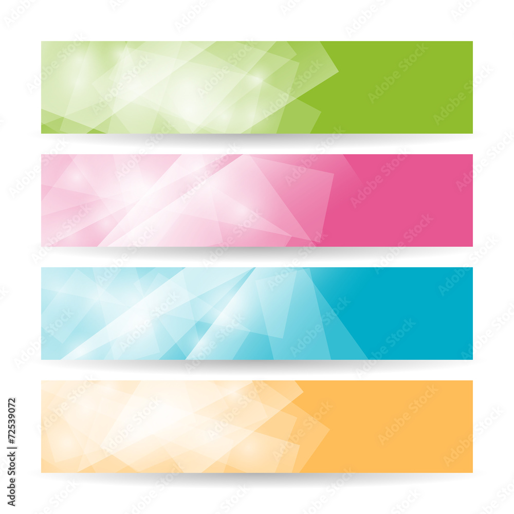 Set colorful polygonal banners , vector illustration