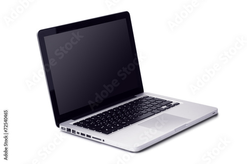 Modern metal laptop on a white background
