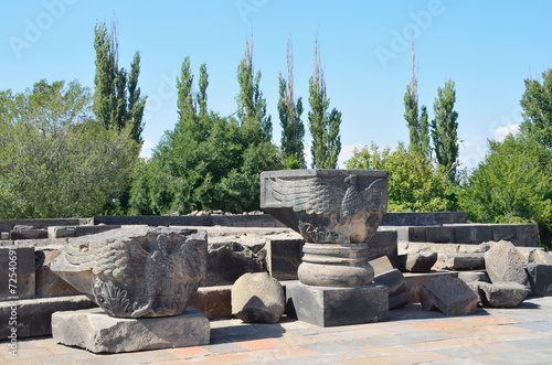 Руины древнего храма Звартноц, Армения