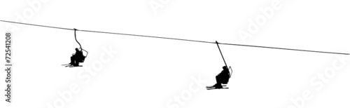 silhouette of a ski lift photo