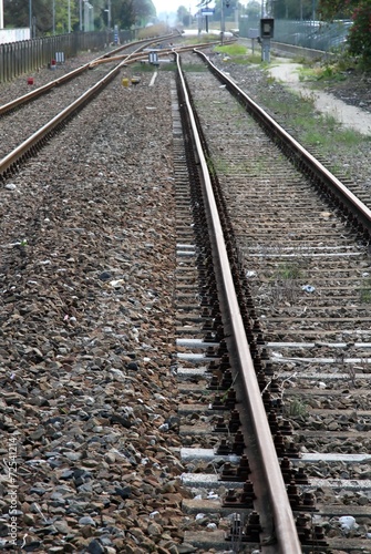 railroad tracks on the outskirts of the town