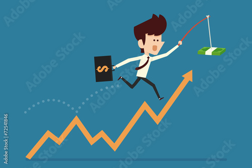 businessman growing income chart success
