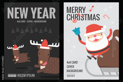 Christmas card - background flat design, vector