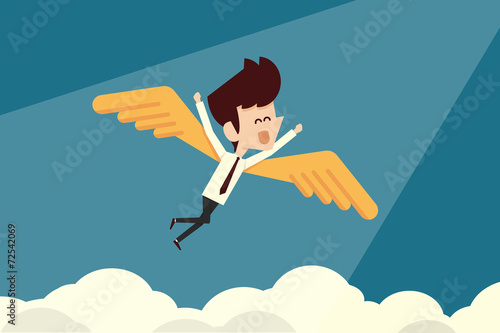 Happy businessman and freedom