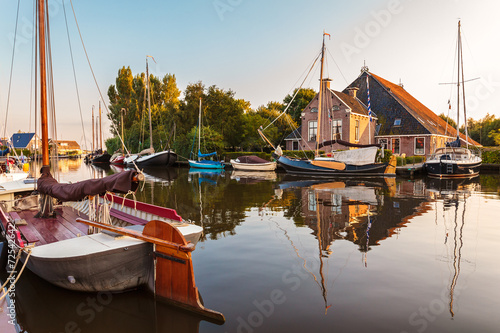 Sailing boats in the Dutch province of Friesland photo
