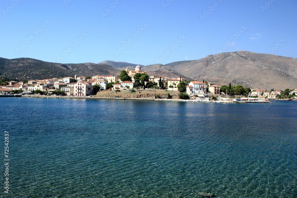 galaxidi town next to the Mediterranean sea in greece	
